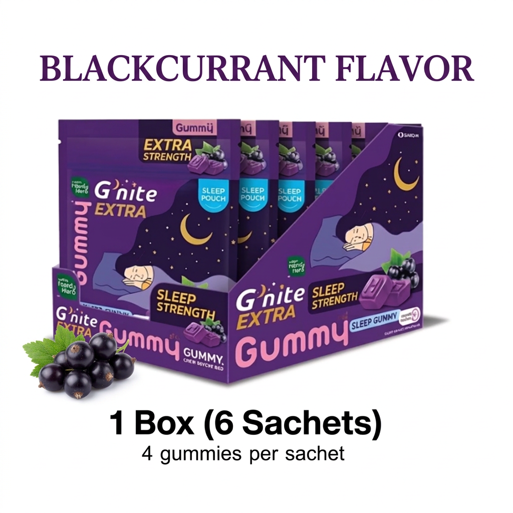 HandyHerb G'nite Extra Blackcurrant Sleep Gummies, (6 Sachets/Box)