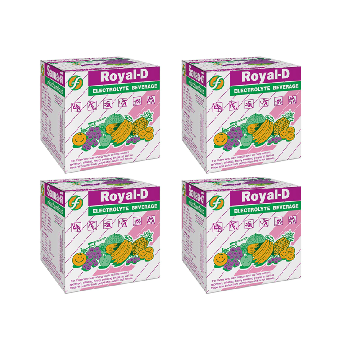 Royal-D Electrolyte Beverage, Grape Flavor, 10 Sachets/Box, Refreshing