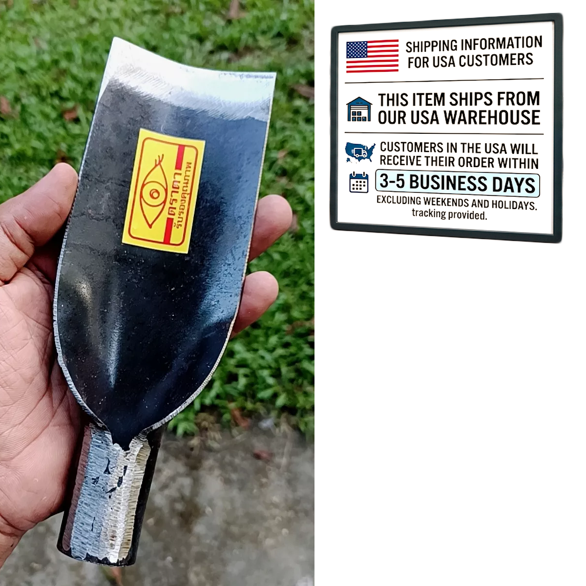 Thai Garden Shovel Head – Traditional Handcrafted Steel (No Handle)